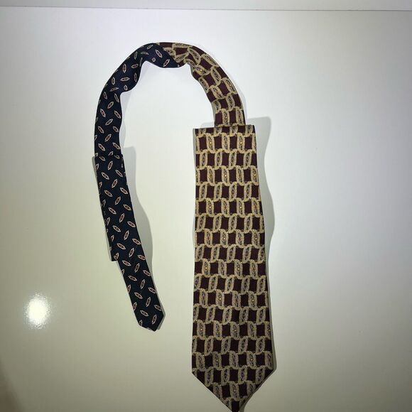 Tommy Hilfiger Lot Of 2 Dual Tone Ties Paisley And Stripe - Picture 5 of 8